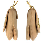 Gucci Double Beige Gold Leather Chain Shoulder Bag Pochette — view 8