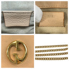 Gucci Double Beige Gold Leather Chain Shoulder Bag Pochette — view 5