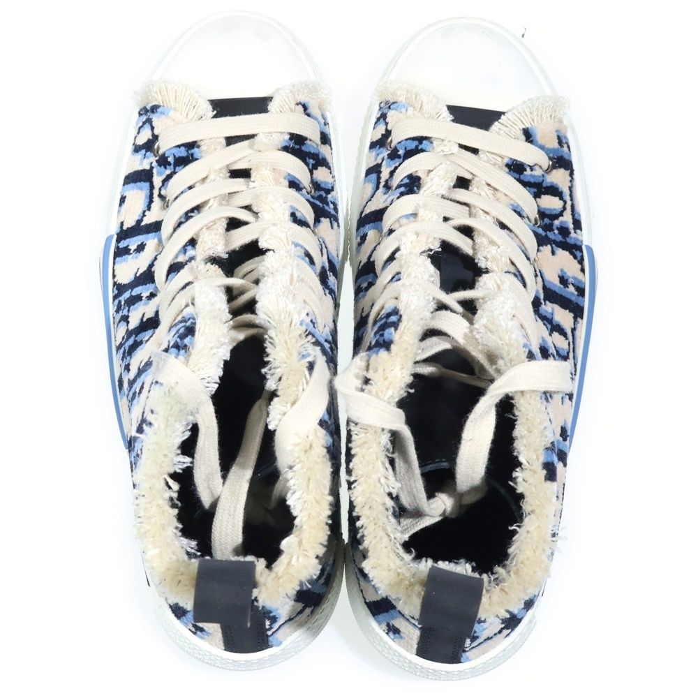 Dior High Top Tapestry Oak Bree Allover Pattern Cut Sneakers Beige — view 4