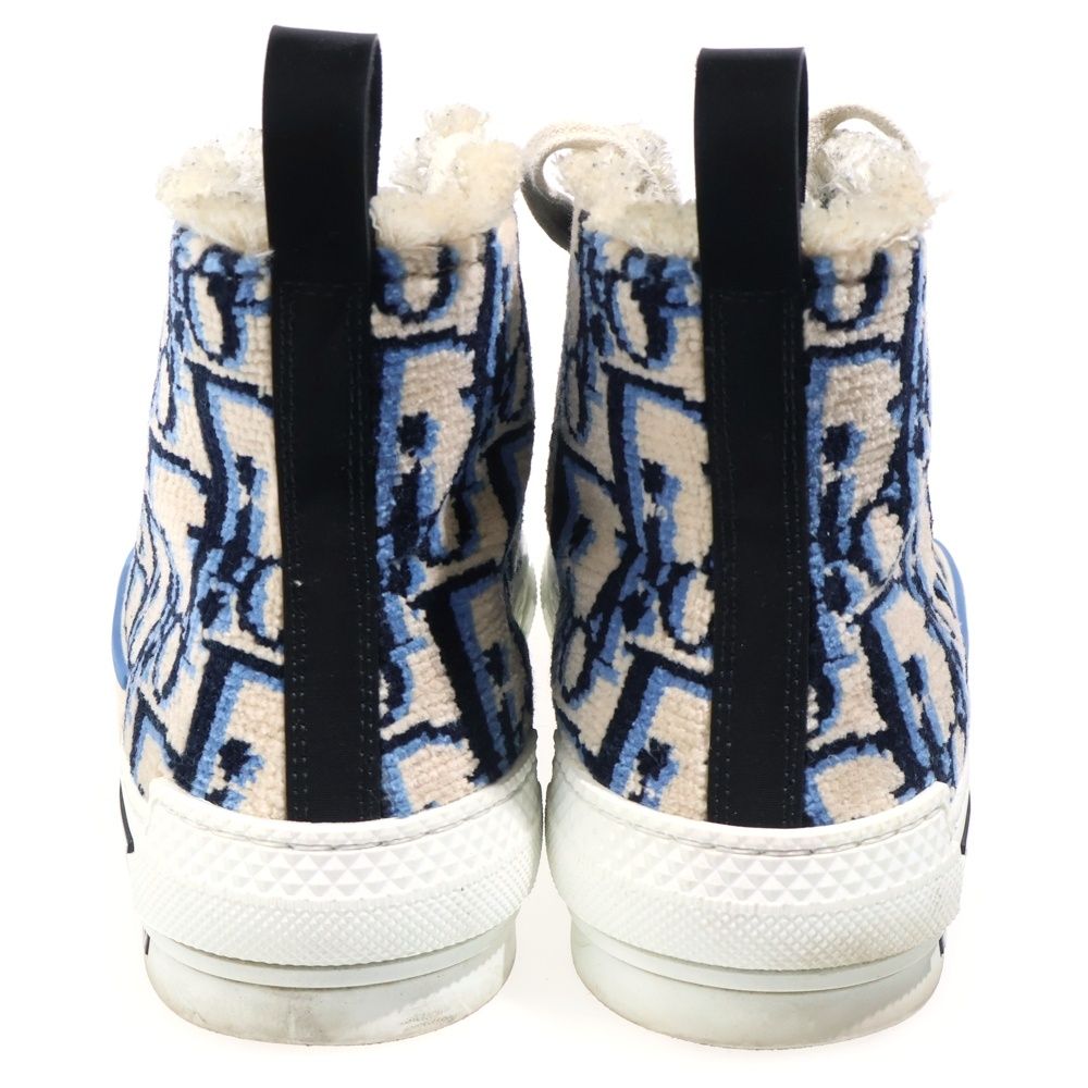 Dior High Top Tapestry Oak Bree Allover Pattern Cut Sneakers Beige — view 3