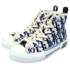 Dior High Top Tapestry Oak Bree Allover Pattern Cut Sneakers Beige — view 2