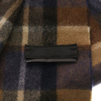 Prada Logo Embroidery Check Muffler Shawl Brown Scarf — view 4
