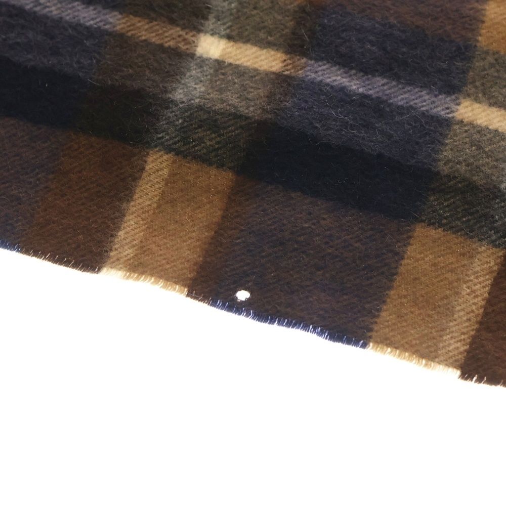 Prada Logo Embroidery Check Muffler Shawl Brown Scarf — view 6