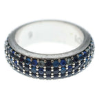 Loewe Thin Ring Pave Crystal Silver Blue — view 5