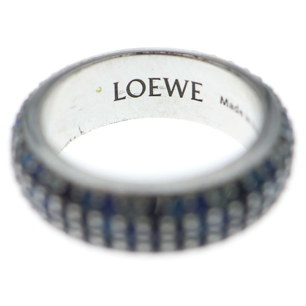 Loewe Thin Ring Pave Crystal Silver Blue — view 6
