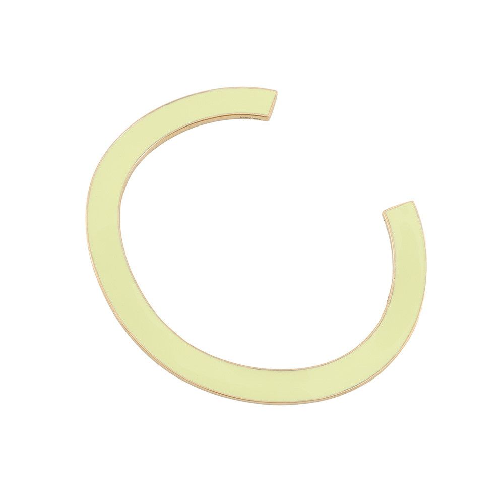 Bottega Veneta Bracelet Curve Calf Bangle Enamel Green Lime — view 3