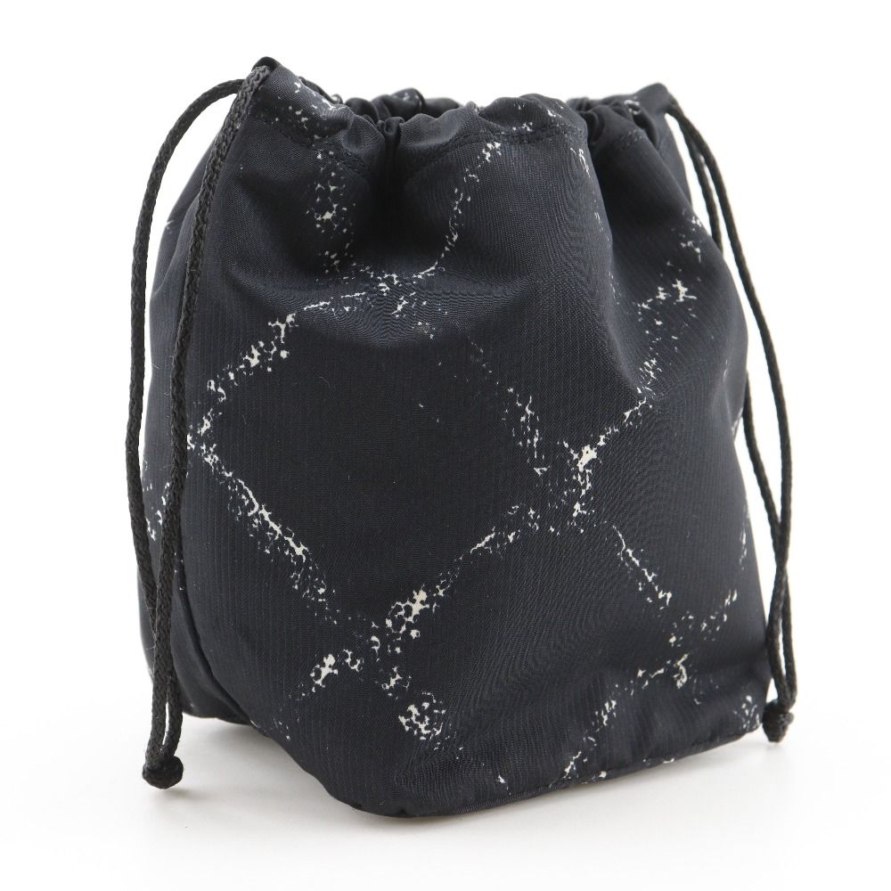 Chanel Travel Line Drawstring Nylon Black Pouch — view 3
