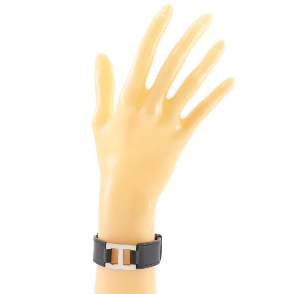 Hermes Logo Bracelet Vauchamonis Black Silver I Bangle — view 2