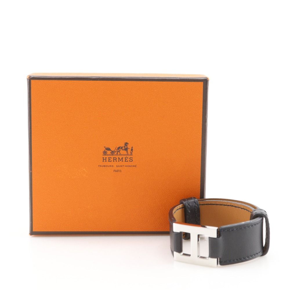 Hermes Logo Bracelet Vauchamonis Black Silver I Bangle — view 8