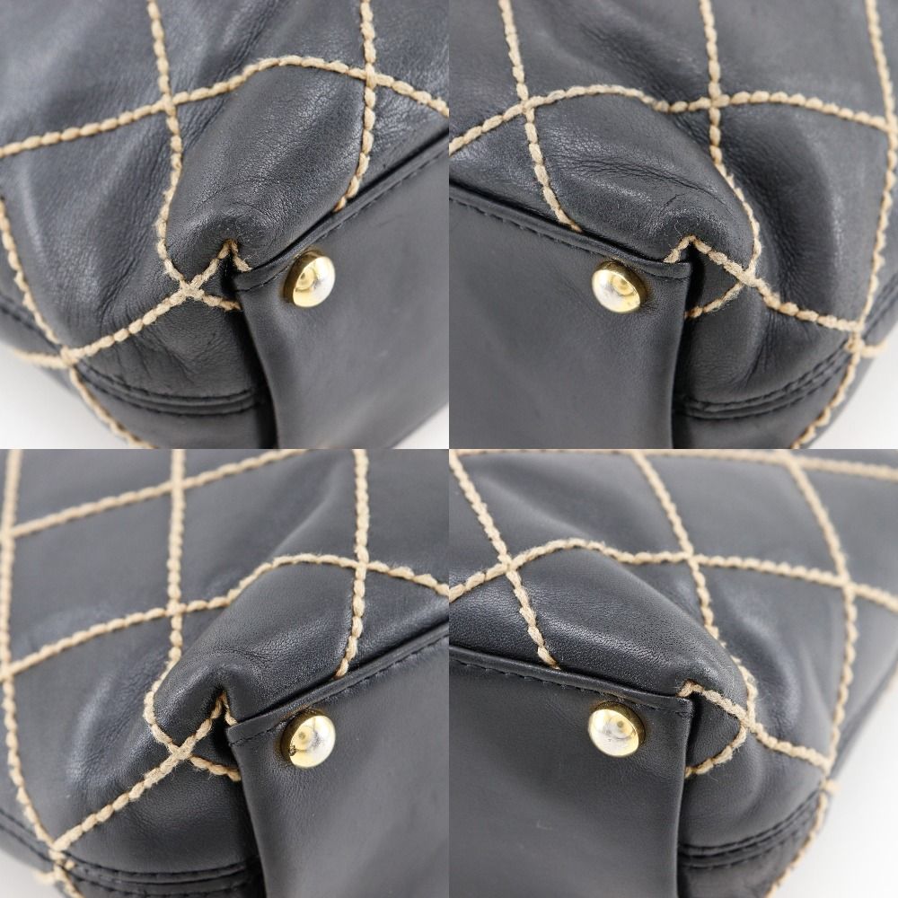 Chanel Wild Stitch Calf Black Handbag — view 4