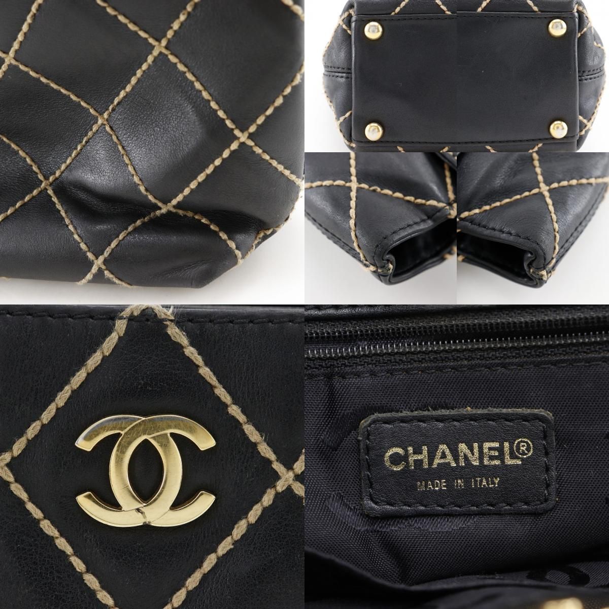 Chanel Wild Stitch Calf Black Handbag — view 9