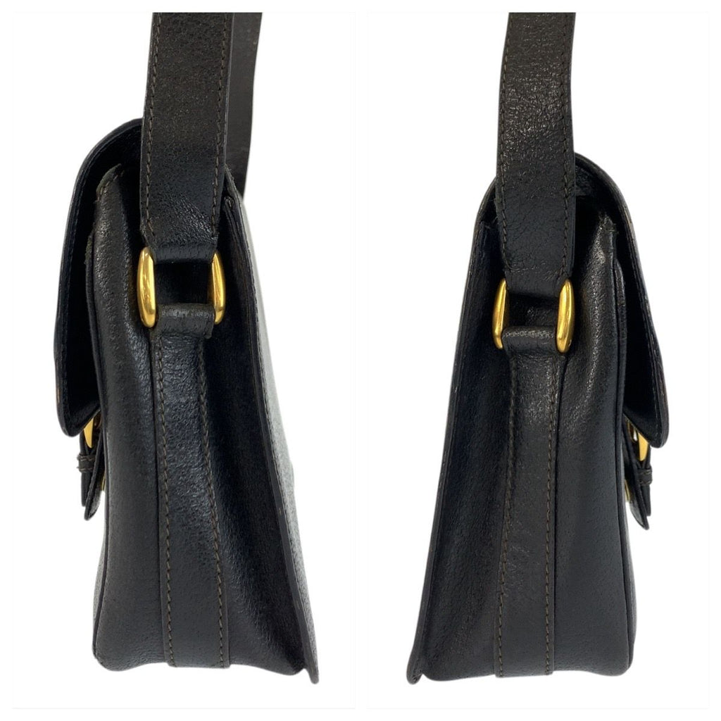 Gucci Black Gold Leather Suede 001 406 Shoulder Bag Pochette — view 7