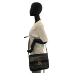 Gucci Black Gold Leather Suede 001 406 Shoulder Bag Pochette — view 6