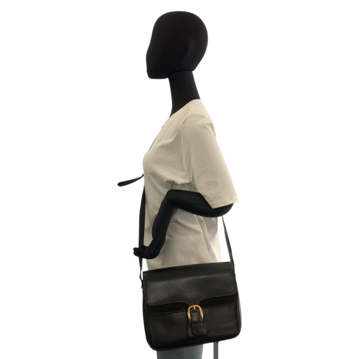 Gucci Black Gold Leather Suede 001 406 Shoulder Bag Pochette — view 6