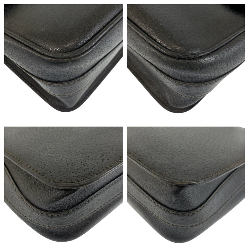 Gucci Black Gold Leather Suede 001 406 Shoulder Bag Pochette — view 4