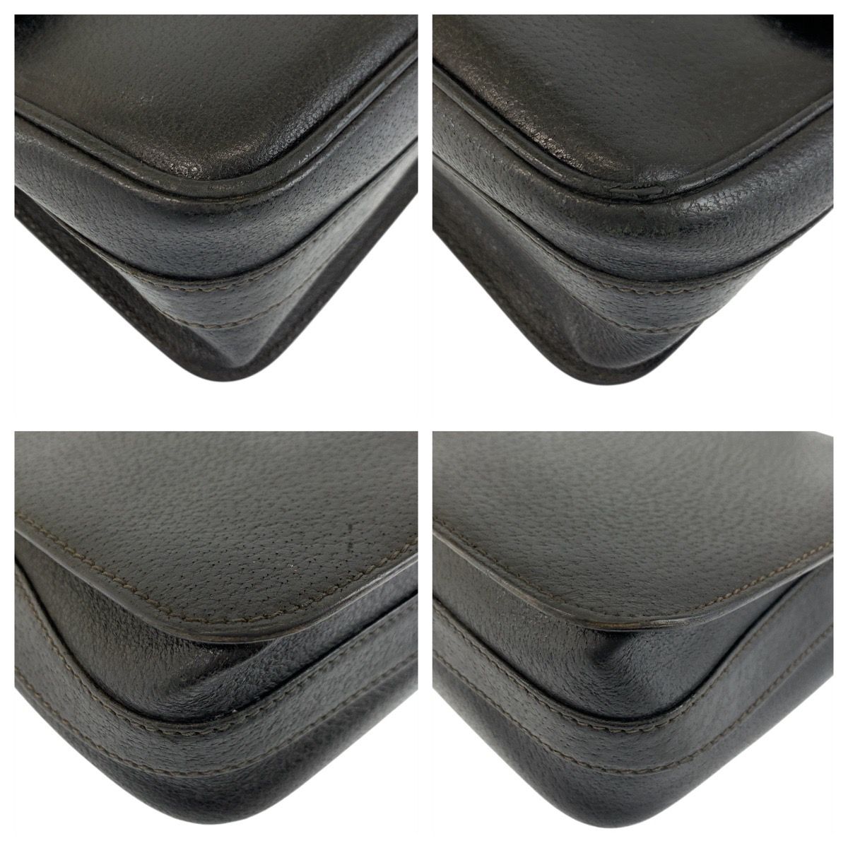 Gucci Black Gold Leather Suede 001 406 Shoulder Bag Pochette — view 4