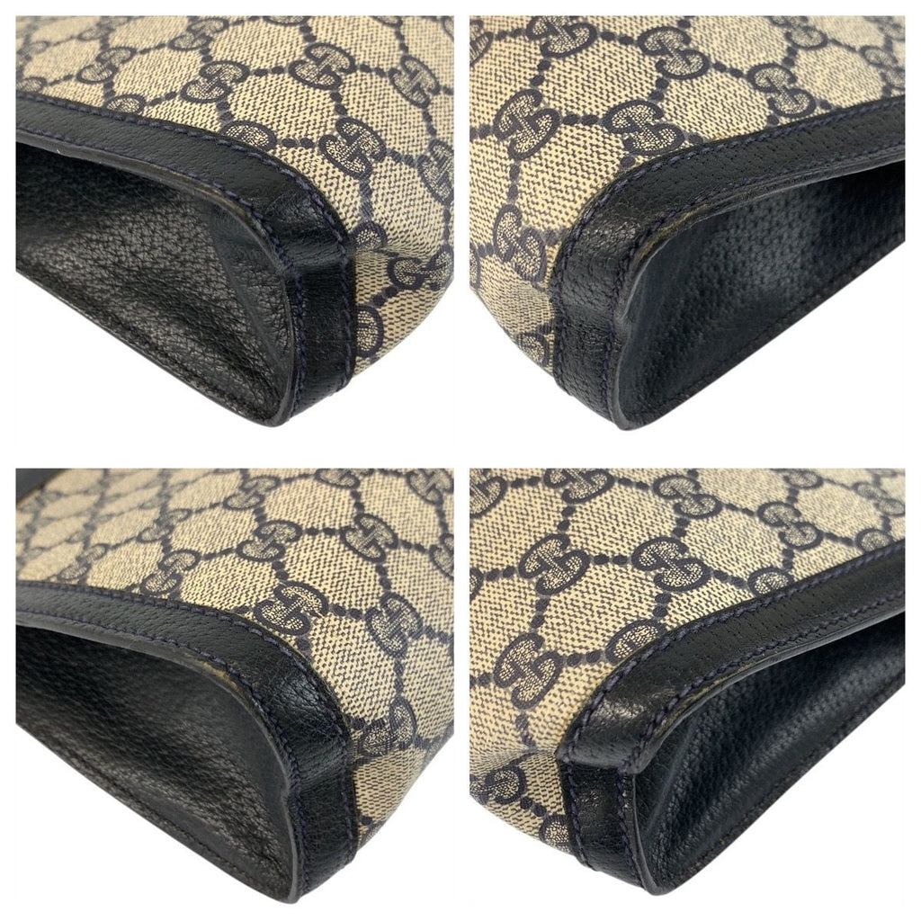 Gucci Vintage Sherry Line Gray GG Supreme Canvas 89 Clutch — view 4