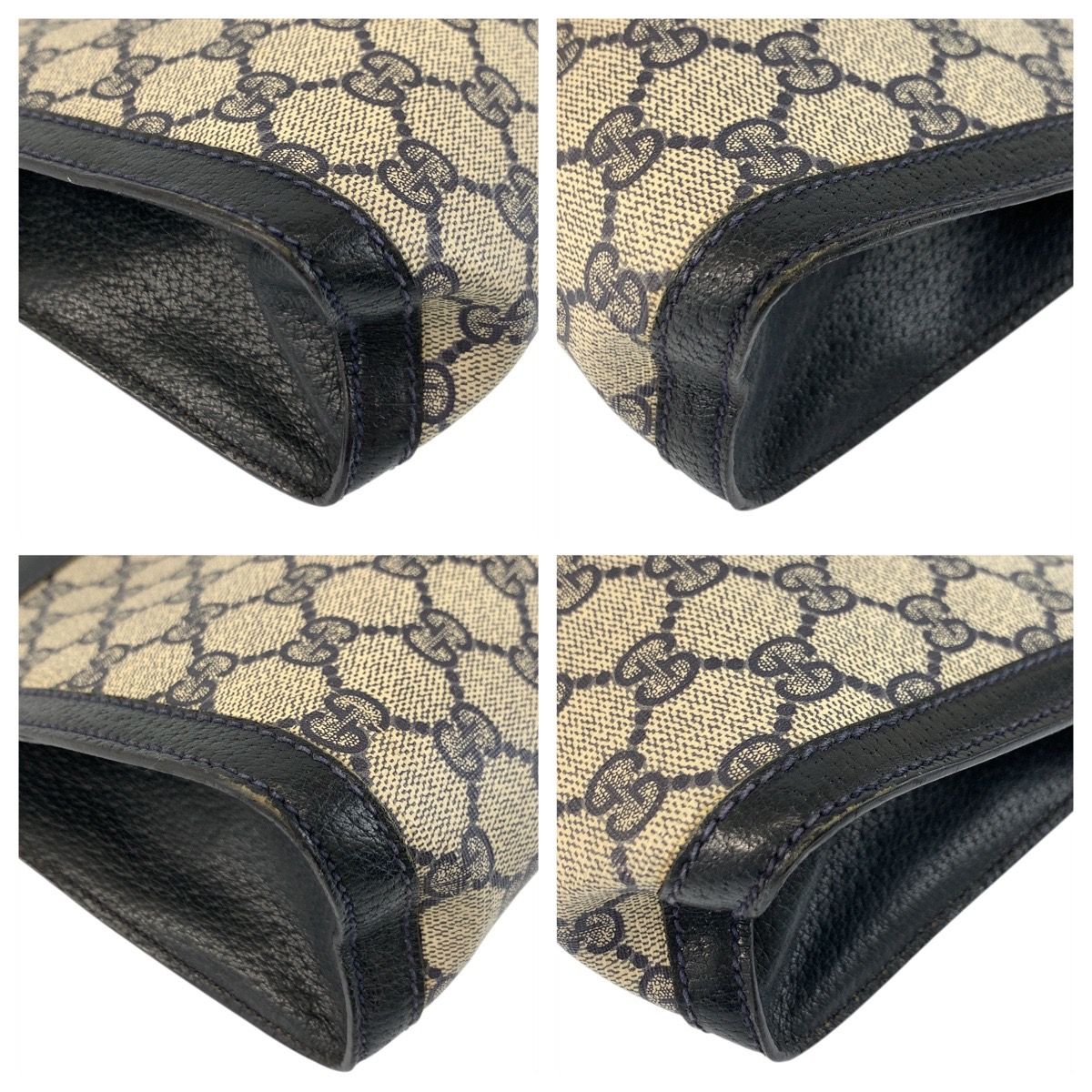 Gucci Vintage Sherry Line Gray GG Supreme Canvas 89 Clutch — view 4
