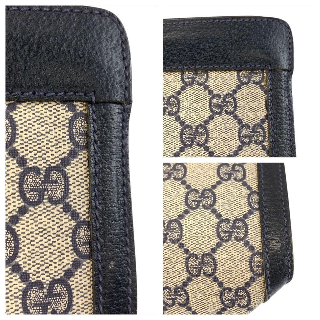 Gucci Vintage Sherry Line Gray GG Supreme Canvas 89 Clutch — view 5