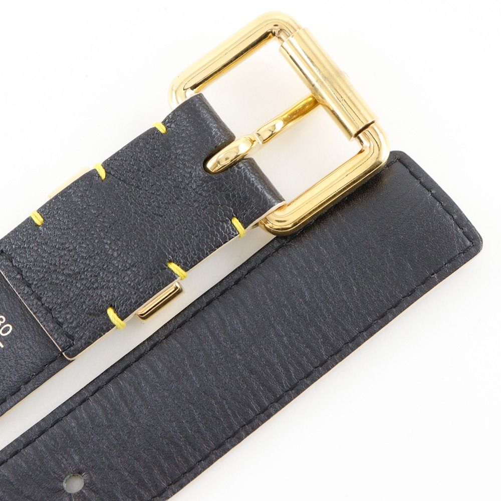 Louis Vuitton Ceinture Suhali Studs Leather Noir Black Belt — view 7