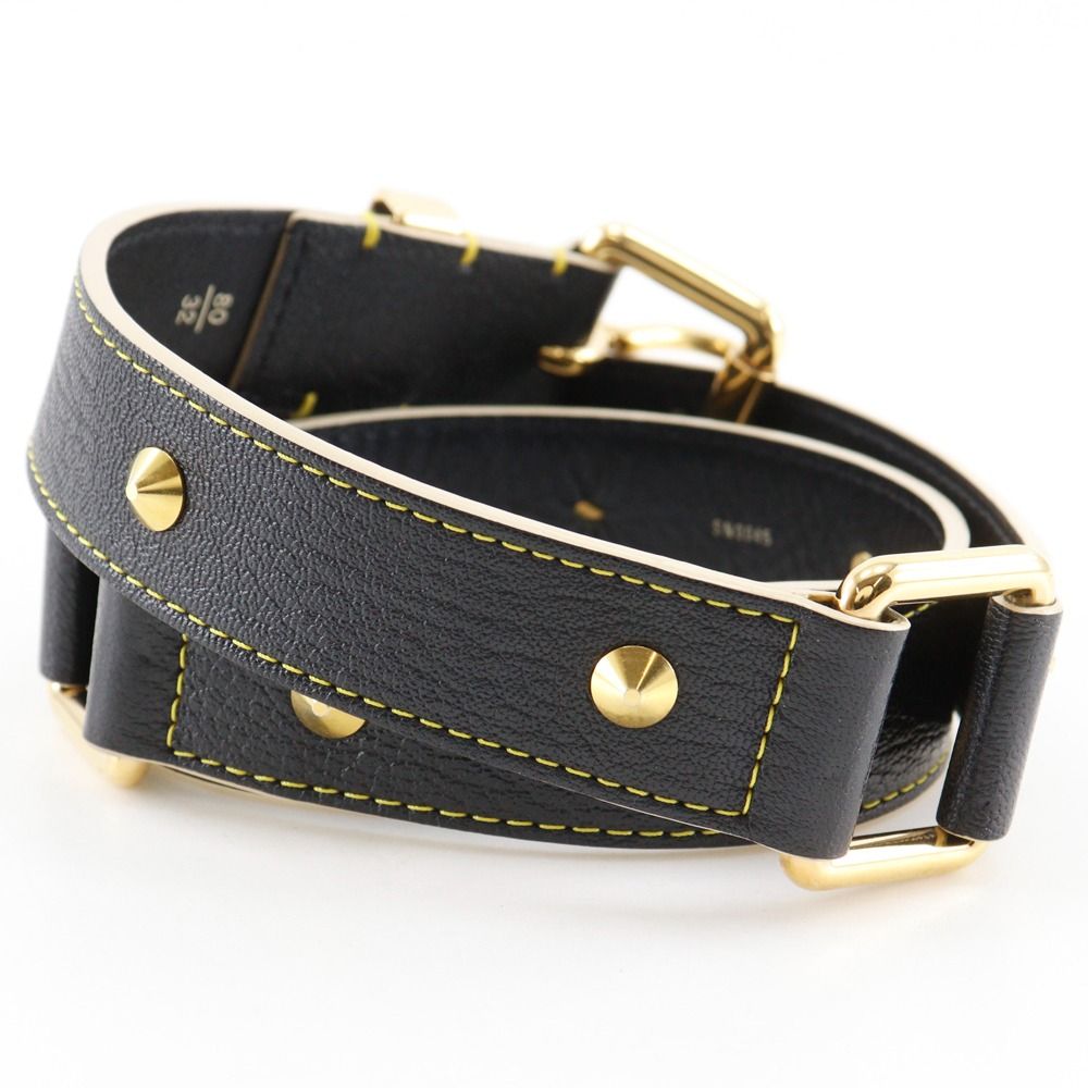 Louis Vuitton Ceinture Suhali Studs Leather Noir Black Belt — view 3
