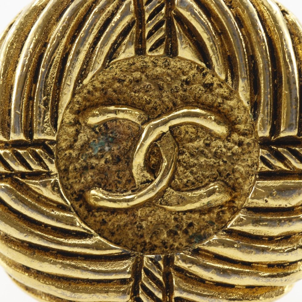 Chanel CC Logo Vintage Gold Plated Earrings — view 6