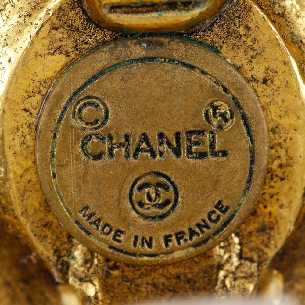 Chanel CC Logo Vintage Gold Plated Earrings — view 7