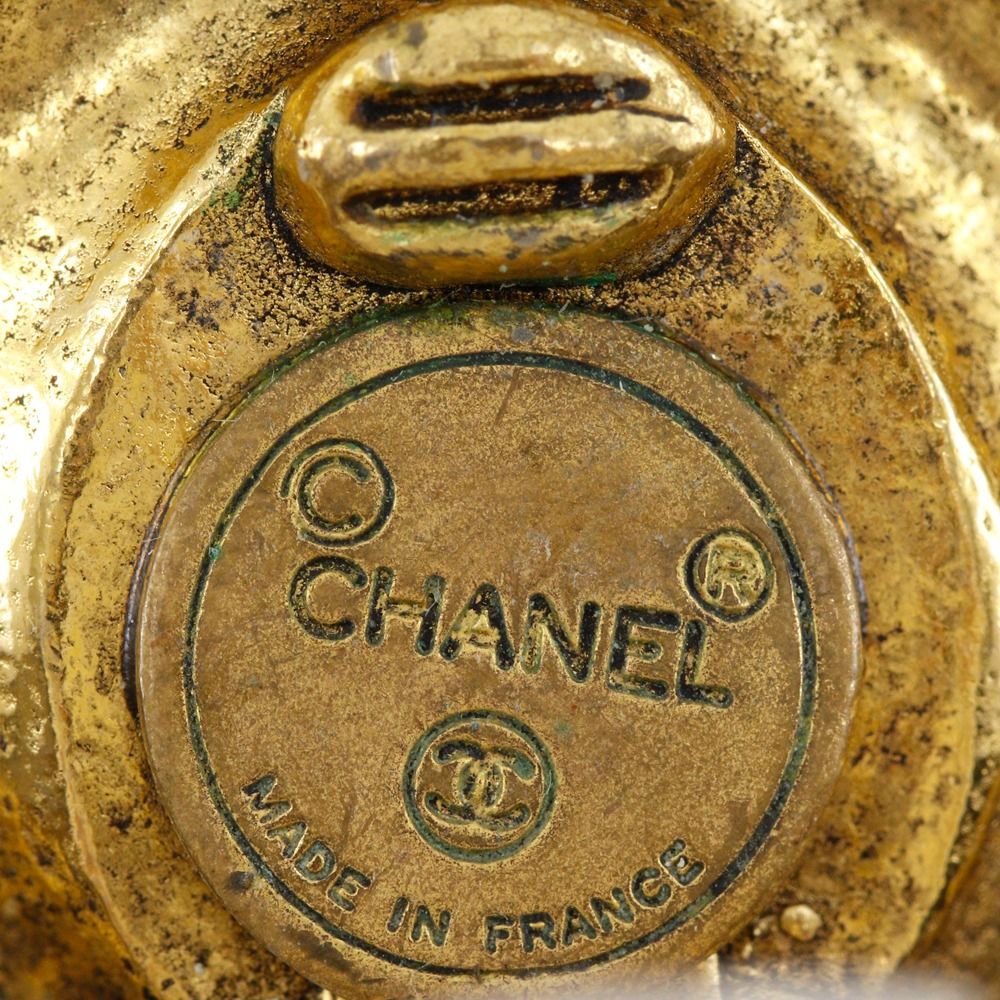 Chanel CC Logo Vintage Gold Plated Earrings — view 8