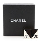 Chanel CC Logo Square Plastic Black White Earrings — view 7