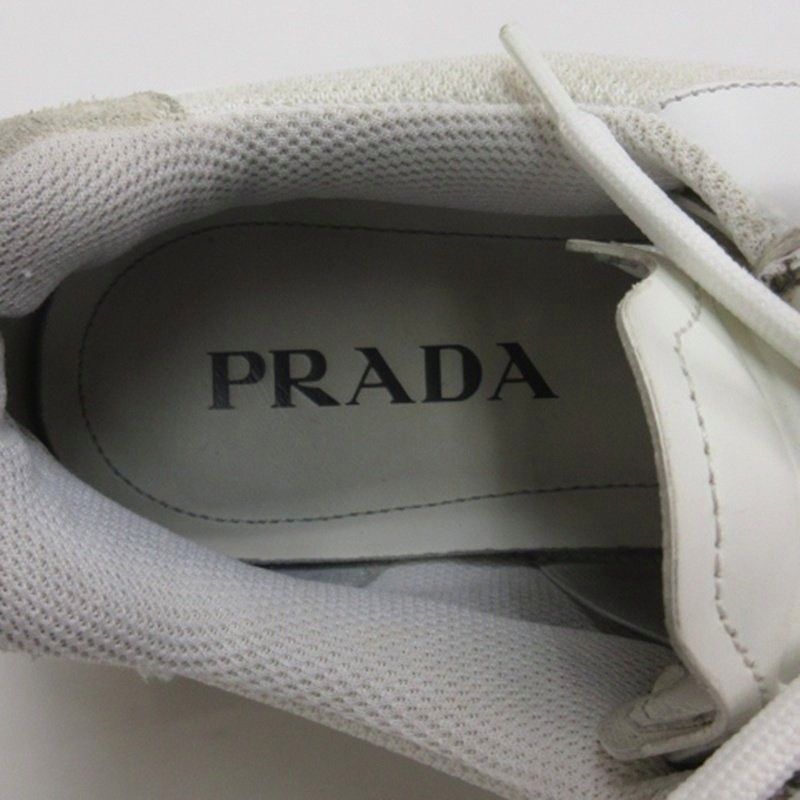 Prada System Low Cut Sneakers Triangle Logo White 7 AA — view 9
