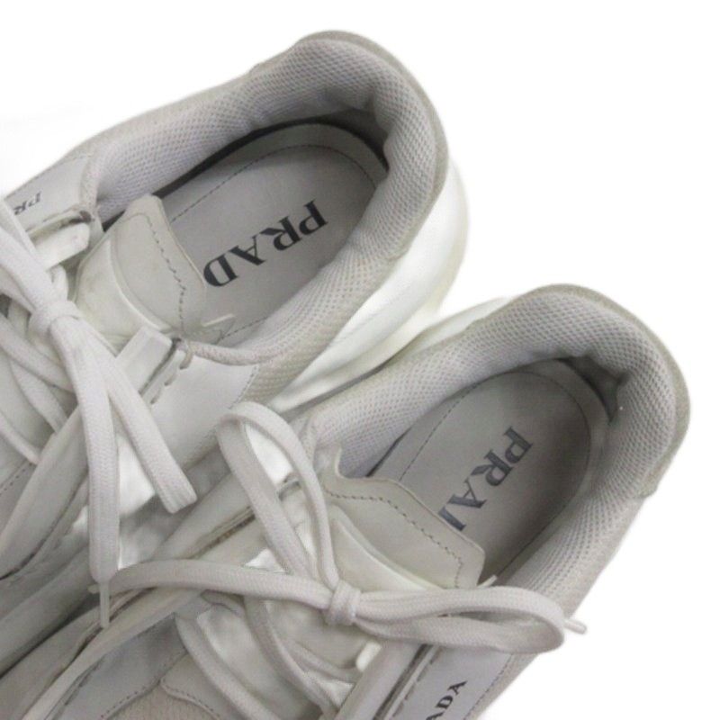 Prada System Low Cut Sneakers Triangle Logo White 7 AA — view 4