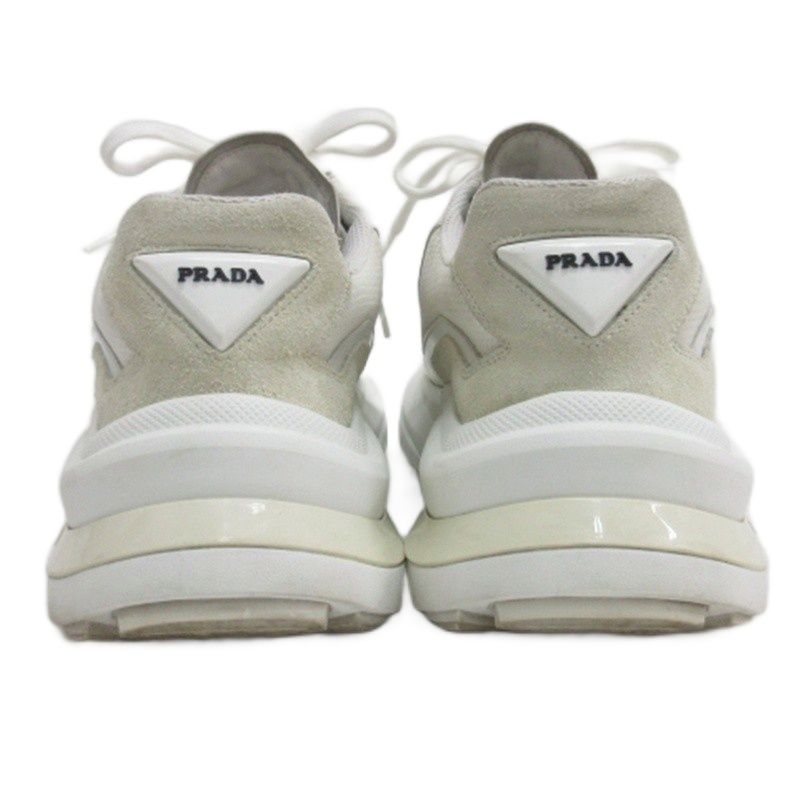 Prada System Low Cut Sneakers Triangle Logo White 7 AA — view 5
