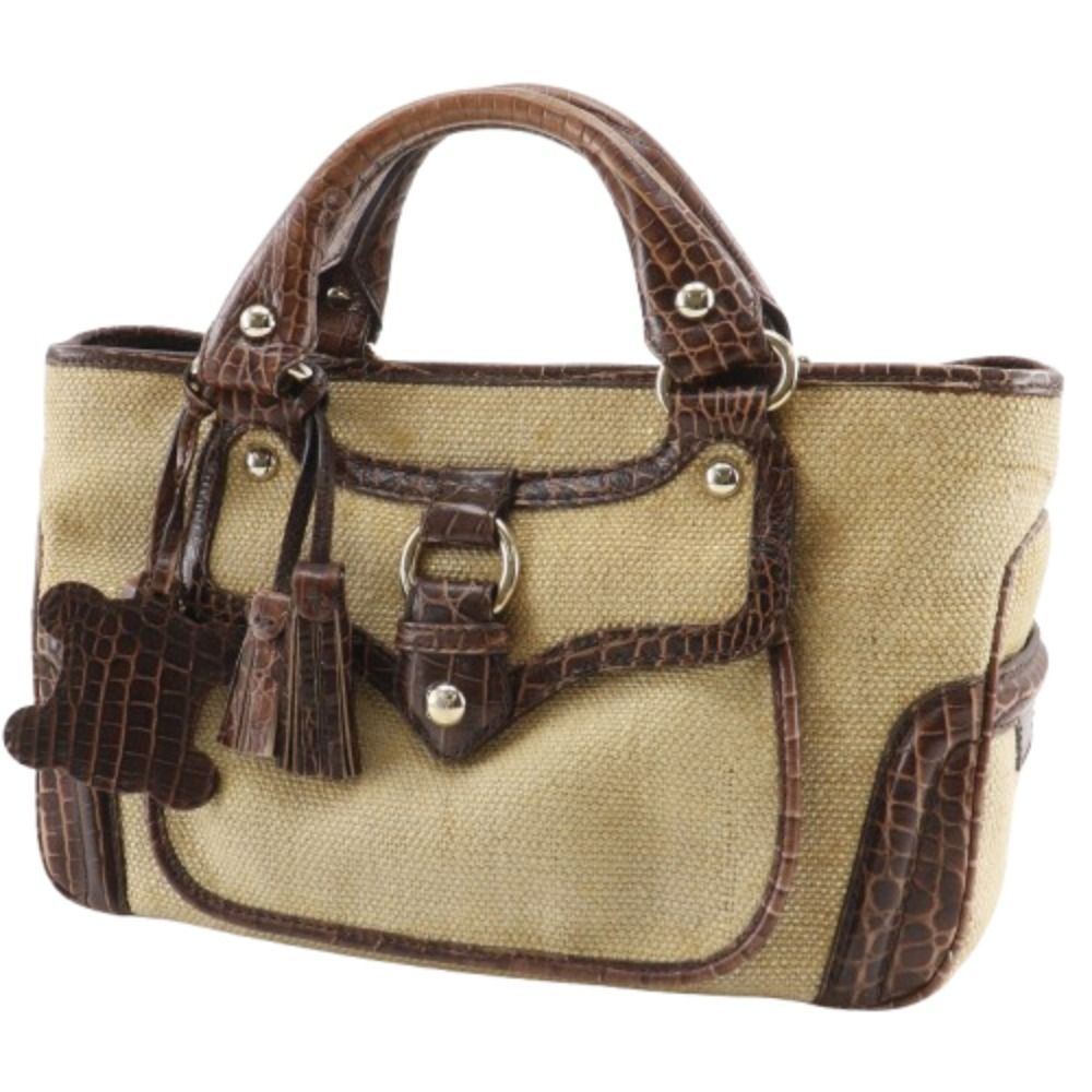 Celine Boogie Bag Triomphe Charm Straw Shape Pressed Leather Brown — view 2