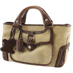 Celine Boogie Bag Triomphe Charm Straw Shape Pressed Leather Brown — view 2