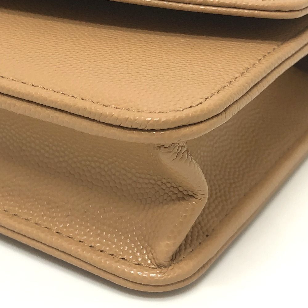 Chanel Shoulder Bag CC Logo Caviar Leather Beige — view 6