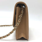 Chanel Shoulder Bag CC Logo Caviar Leather Beige — view 4