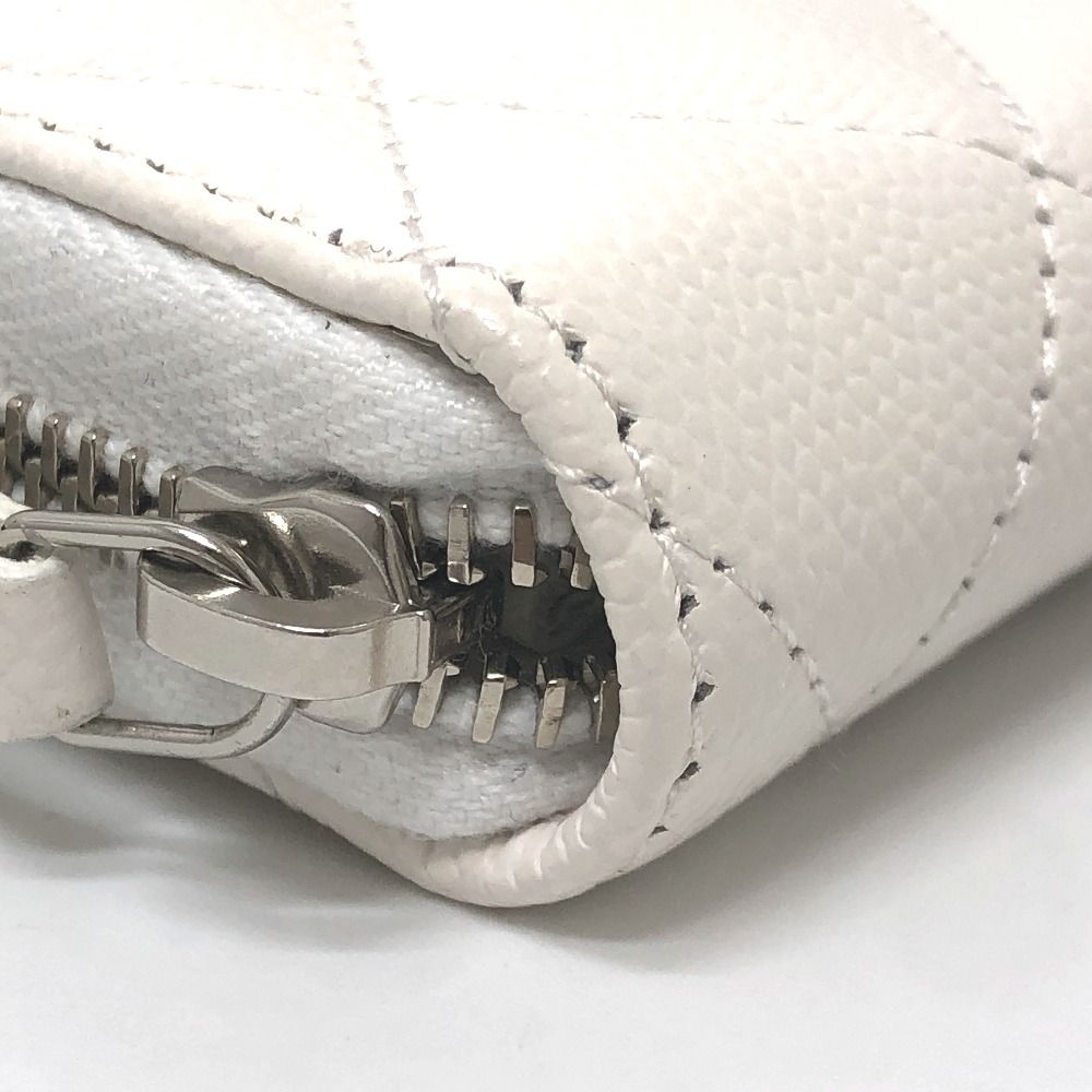 Chanel Long Wallet Star CC Logo Caviar Leather White — view 7