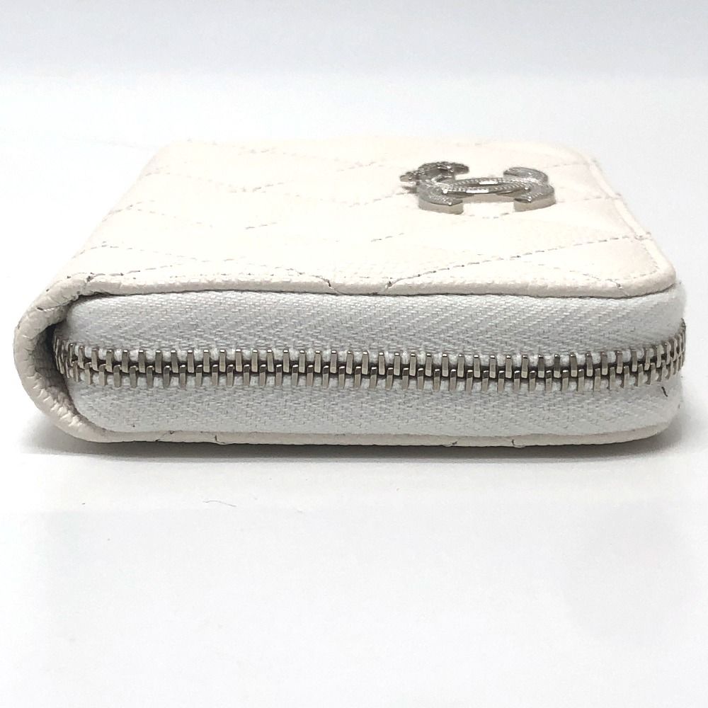 Chanel Long Wallet Star CC Logo Caviar Leather White — view 4