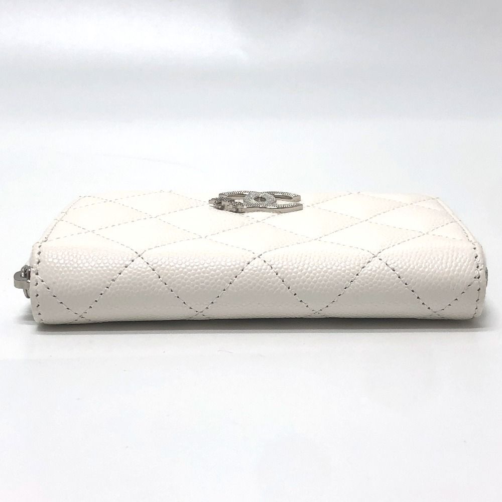 Chanel Long Wallet Star CC Logo Caviar Leather White — view 5