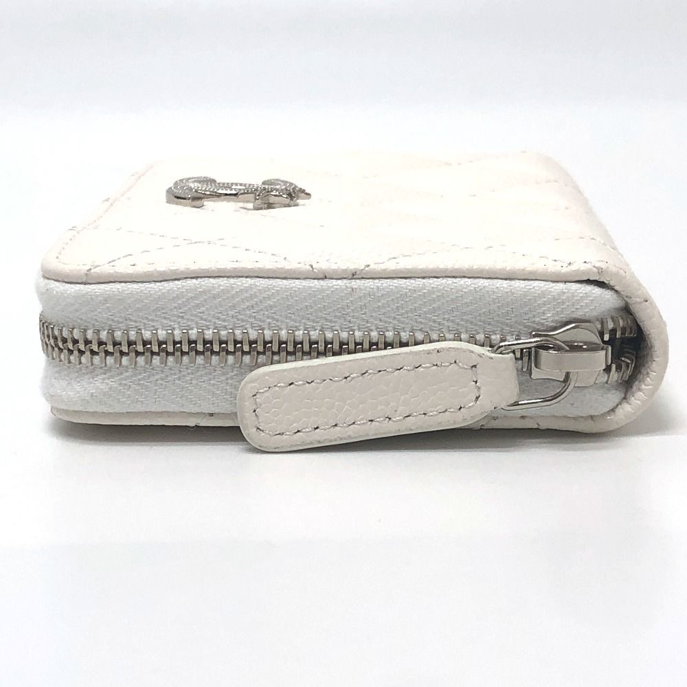 Chanel Long Wallet Star CC Logo Caviar Leather White — view 3