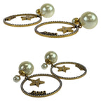Dior JA Gold Faux Pearl Metal Earrings — view 3