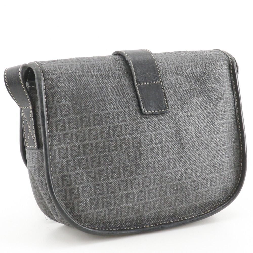 Fendi Zucchino Pochette Gray Shoulder Bag — view 3