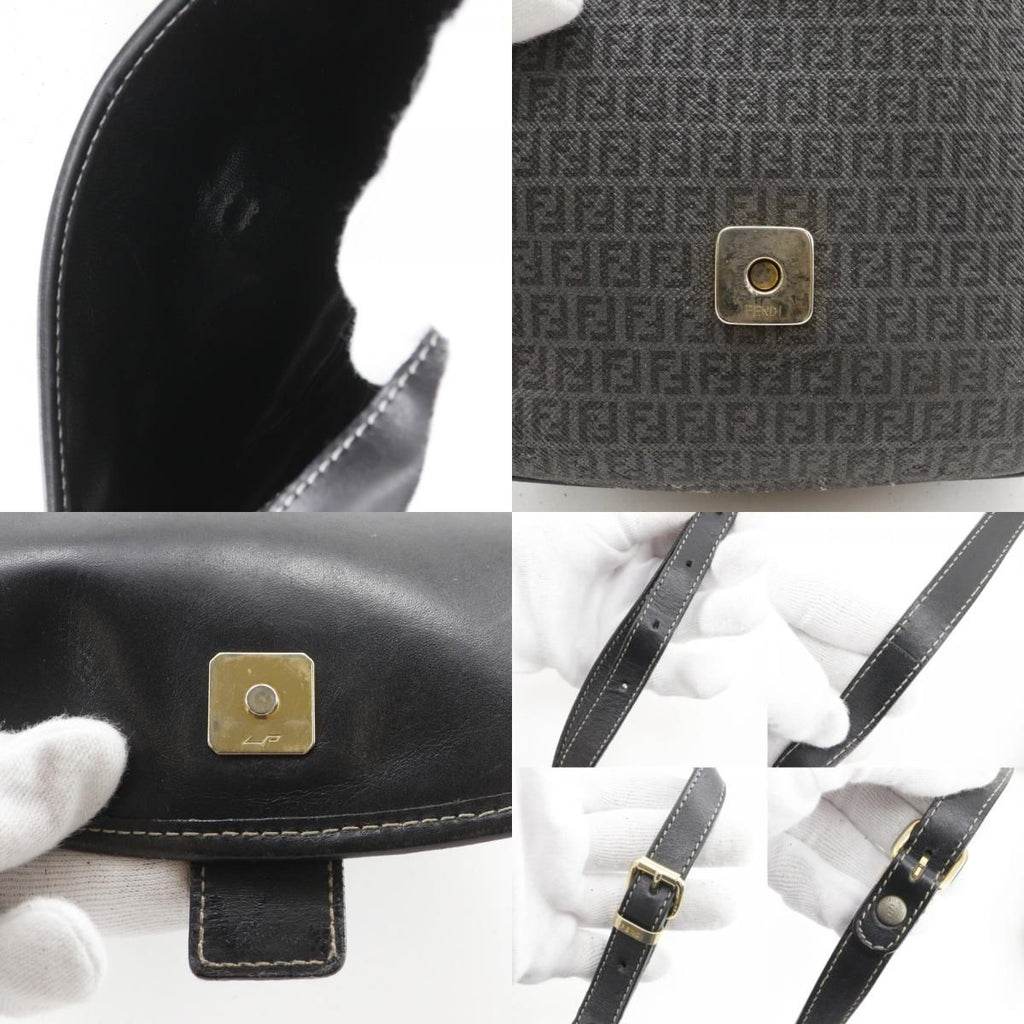 Fendi Zucchino Pochette Gray Shoulder Bag — view 9