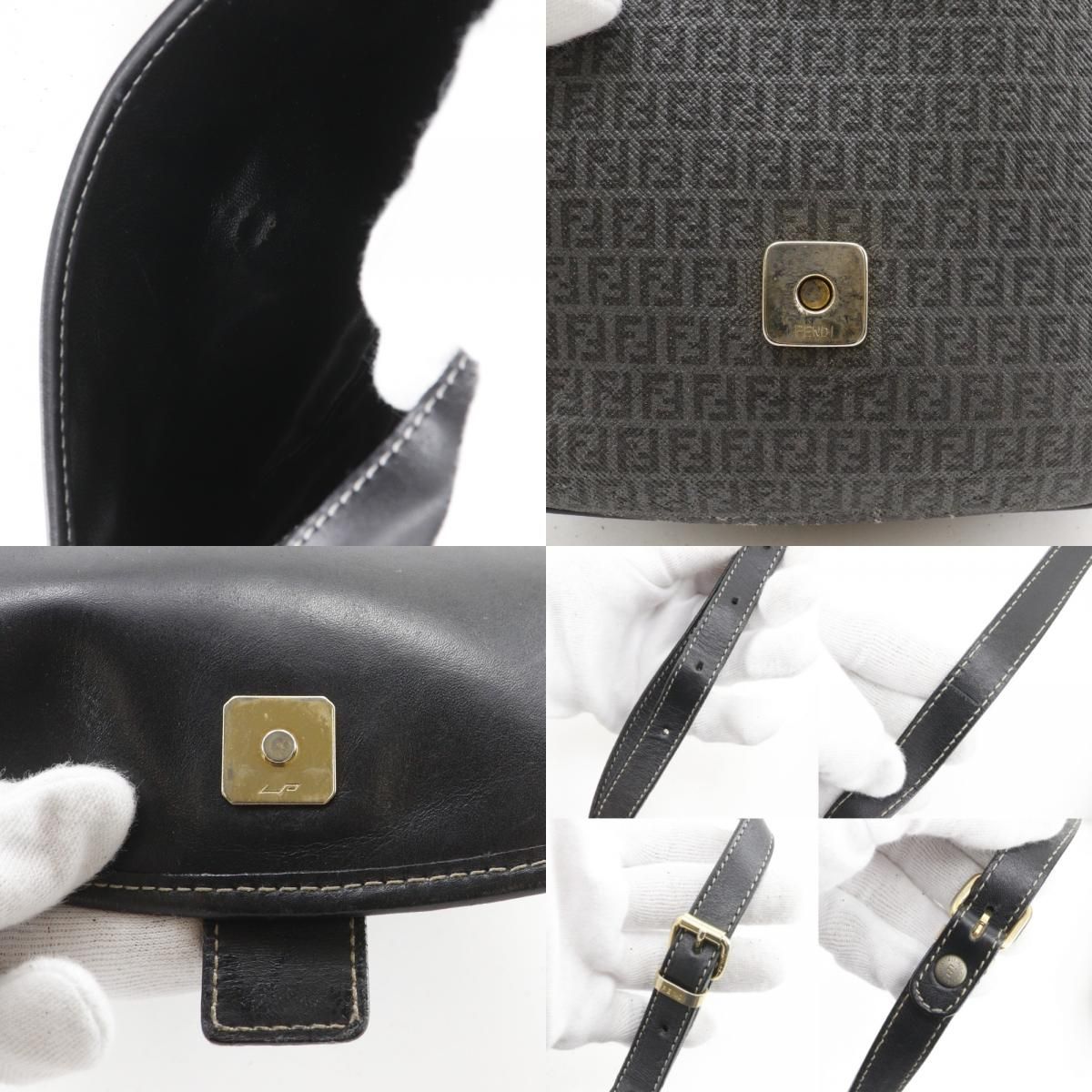 Fendi Zucchino Pochette Gray Shoulder Bag — view 9