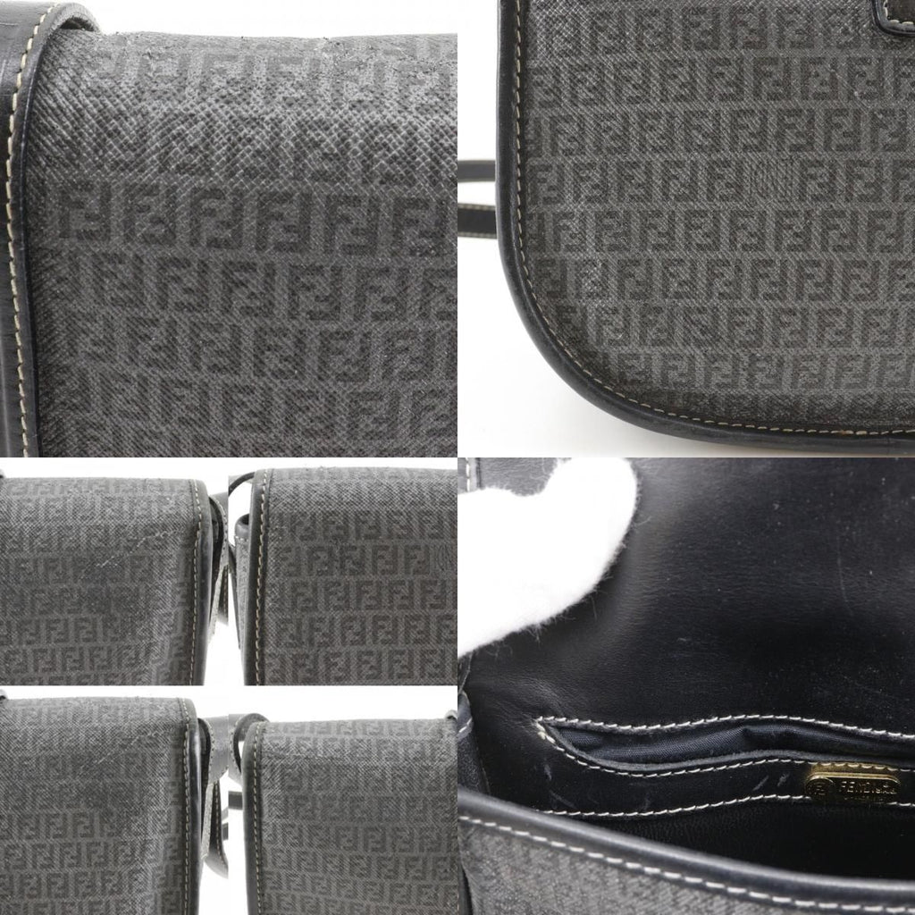 Fendi Zucchino Pochette Gray Shoulder Bag — view 8