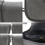 Fendi Zucchino Pochette Gray Shoulder Bag — view 8