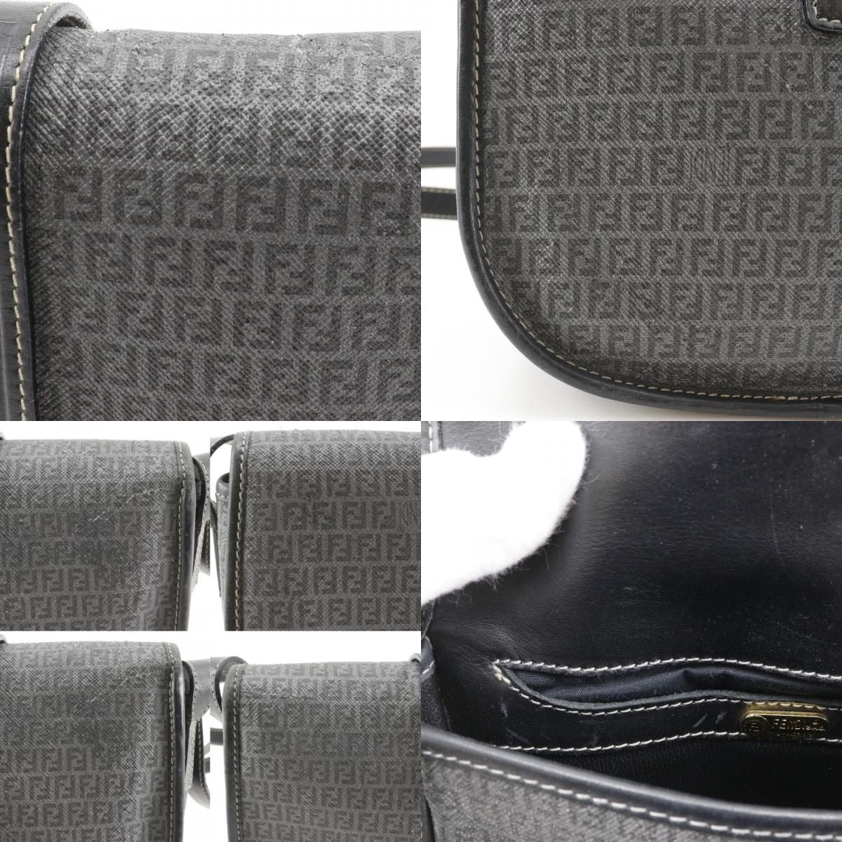 Fendi Zucchino Pochette Gray Shoulder Bag — view 8