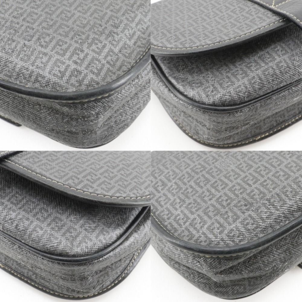 Fendi Zucchino Pochette Gray Shoulder Bag — view 4