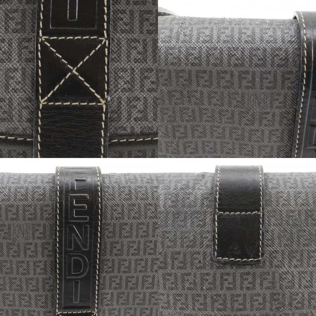 Fendi Zucchino Pochette Gray Shoulder Bag — view 7