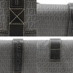 Fendi Zucchino Pochette Gray Shoulder Bag — view 7